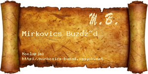 Mirkovics Buzád névjegykártya